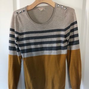 Stripped mustard color long sleeve shirt